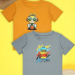 Cutiekins Boys Pack Of 2 Graphic Printed Round Neck T-shirt-38