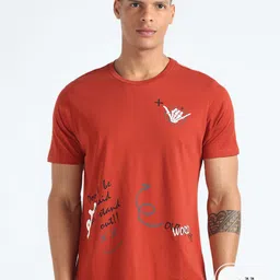 Flying Machine Graphic Printed Cotton T-shirt-image-74