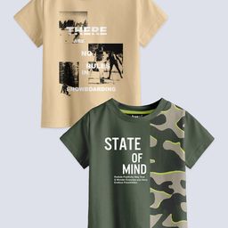 BAESD Boys Pack of 2 Printed Pure Cotton Round Neck T-Shirts-image-90