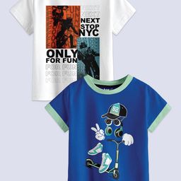 BAESD Boys Pack Of 2 Printed Pure Cotton T-shirts-image-96