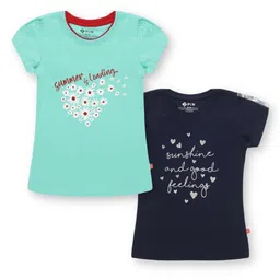 3PIN Girls Pack Of 2 Graphic Printed Pure Cotton T-shirt-picture-46