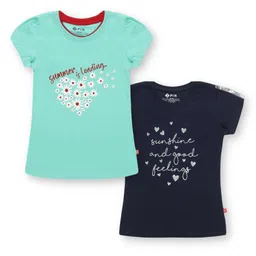 3PIN Girls Pack Of 2 Graphic Printed Pure Cotton T-shirt-picture-20
