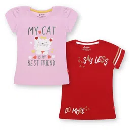 3PIN Girls Pack Of 2 Printed Pure Cotton T-shirt-picture-28