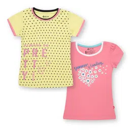 3PIN Girls Pack Of 2 Printed Pure Cotton T-shirt-picture-47