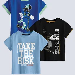 BAESD Boys Multicoloured 3 Printed Applique T-shirt-image-18