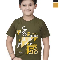 BAESD Boys Pack of 3 Graphic Printed Round Neck Cotton T-shirt-image-83