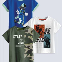 BAESD Boys Multicoloured 3 Printed Applique T-shirt-9