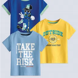 BAESD Boys Pack Of 3 Printed Round Neck Cotton T-shirts-image-93