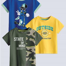 BAESD Pack Of 3 Boys Printed Pure Cotton T-shirt-image-61