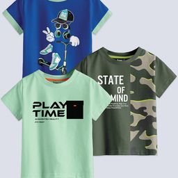 BAESD Boys Multicoloured 3 Printed Applique T-shirt-10