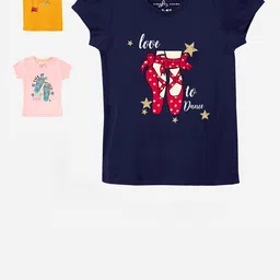 Naughty Ninos Girls Multicoloured 3 Printed T-shirt-image-83