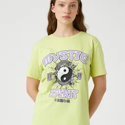 Koton Typography Printed Pure Cotton T-shirt-image-25