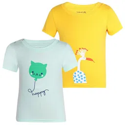 Luke & Lilly Girls Pack Of 2 Graphic Printed Pure Cotton T-Shirt-image-15