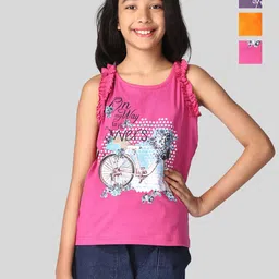 TotzTouch Girls 3 Printed Applique T-shirt-image-65