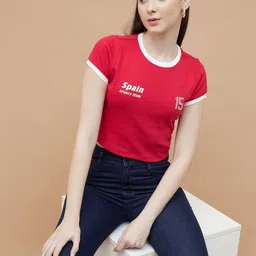 Ginger by Lifestyle Women Printed Applique T-shirt-image-9