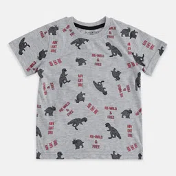 Pantaloons Junior Boys Printed Round Neck Cotton T-shirt-picture-17