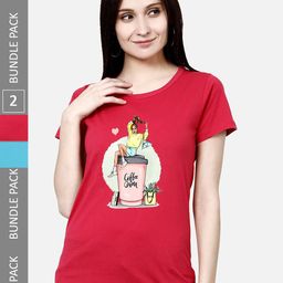 CHOZI Pack of 2 Graphic Printed Cotton T-shirt-picture-13