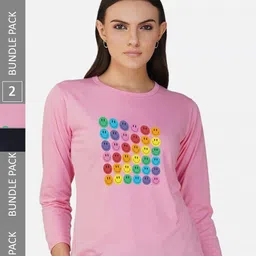 CHOZI Pack Of 2 Graphic Printed Cotton T-shirt-picture-44
