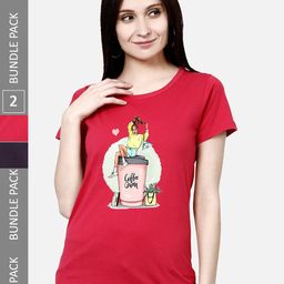 CHOZI Pack of 2 Graphic Printed Cotton T-shirt-picture-17