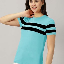 AUSK Striped Round Neck Short Sleeve T-Shirt-image-83