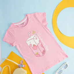 Pantaloons Junior Girls Graphic Printed Cotton T-shirt-image-96