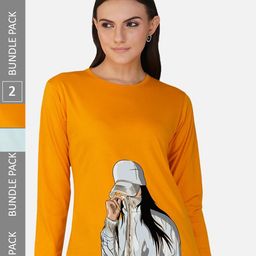 CHOZI Pack of 2 Graphic Printed Round Neck Cotton T-shirt-picture-45