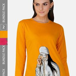 CHOZI Pack Of 2 Graphic Printed Cotton T-shirt-picture-27