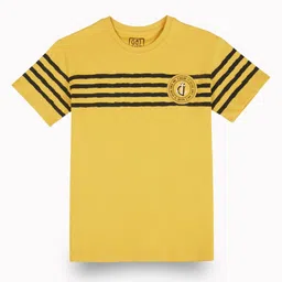 Gini and Jony Boys Striped Round Neck Cotton T-shirt-21