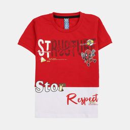 V-Mart Boys Typography Printed Casual Cotton T-shirt-30