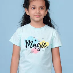 NUSYL Girls Typography Printed Round Neck T-shirt-image-65