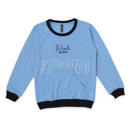 earth conscious Boys Blue Typography Printed Applique T-shirt-image-84