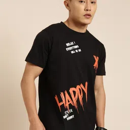 Joven Regular Fit Typography Printed Round Neck Pure Cotton T-shirt-image-25