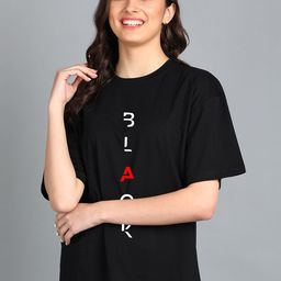 Adyavastram Typography Printed Drop Shoulder Sleeves Oversized Fit Pure Cotton T-shirt-10