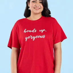 Big Hello - The Plus Life Typography Printed Cotton T-shirt-image-50