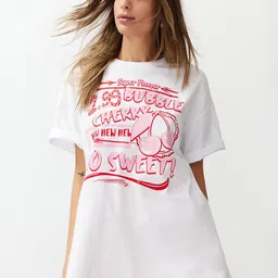 Trendyol Typography Printed Drop-Shoulder Sleeves Pure Cotton T-shirt-picture-21
