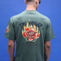 HIGHLANDER Unisex Typography Printed Drop Shoulder Sleeves Oversized T-shirt-image-82