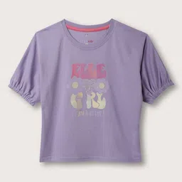 ELLE Girls Round Neck Typography Printed T-shirt-image-28