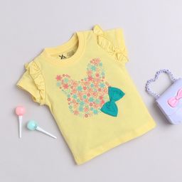 Yellow Apple Girls Printed Round Neck Short Sleeves Regular Fit T-shirt-image-91