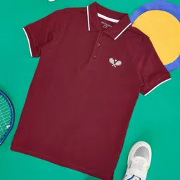 Pantaloons Junior Boys Polo Collar Cotton T-shirt-image-88