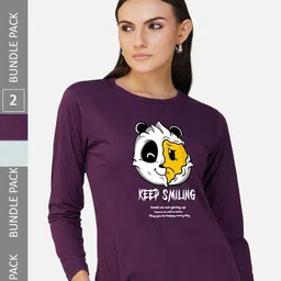 CHOZI Pack Of 2 Printed Cotton Casual T-shirt-picture-2