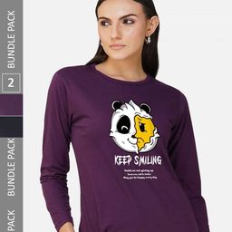 CHOZI Pack Of 2 Graphic Printed Cotton T-shirt-picture-1
