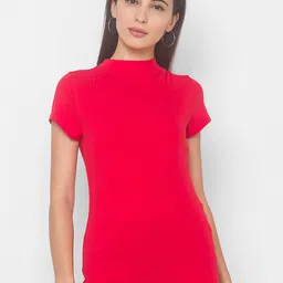 Globus Women Red Turtle Neck T-shirt-image-13