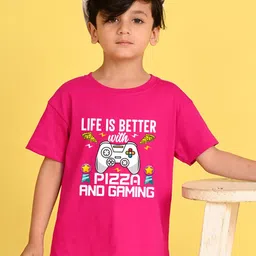 NUSYL Boys Typography Printed Round Neck T-shirt-image-66