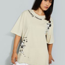 max Women Printed Extended Sleeves Applique T-shirt-image-28