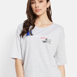 METTLE Striped Round Neck Cotton T-shirt-picture-3