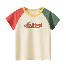 StyleCast x Revolte Boys Beige & Red Typography Printed Cotton T-shirt-picture-5