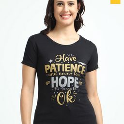 Fleximaa Women 2 Printed Pure Cotton Applique T-shirt-image-51