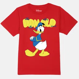 YK Disney Boys Regular Fit Donald Duck Printed Pure Cotton Applique T-shirt-image-94