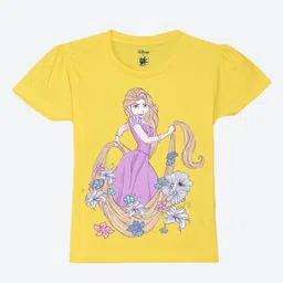 YK Disney Girls Printed Pure Cotton Applique T-shirt-picture-36