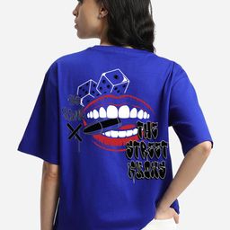 VEIRDO Printed Round Neck Drop-Shoulder Sleeves Pure Cotton Oversized T-shirt-image-57